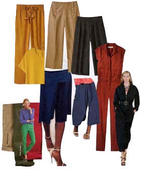 Trim fatigue pants or flowy drawstring pants 